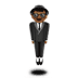 🕴🏾 person in suit levitating: medium-dark skin tone display on Apple